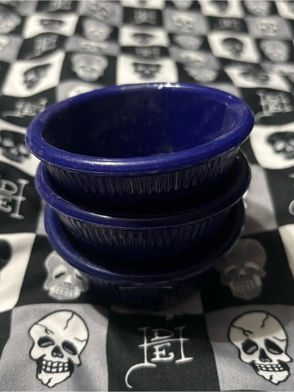 🎃5 for $25🎃 Y2K GET Set of 3 Blue Plastic Sauce Dip Dipping Cups